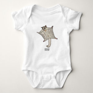 Sugar glider cartoon illustration baby bodysuit
