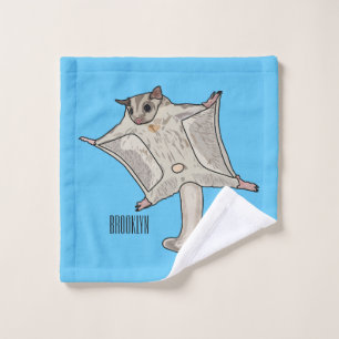Sugar glider cartoon illustration bath towel set