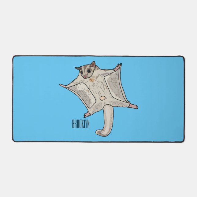 Sugar glider cartoon illustration desk mat (Front)