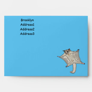 Sugar glider cartoon illustration envelope