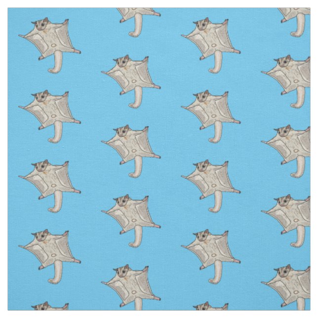 Sugar glider cartoon illustration fabric (Swatch)