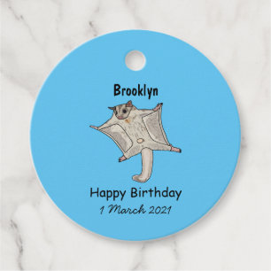 Sugar glider cartoon illustration favour tags