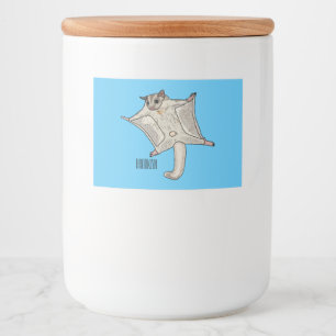 Sugar glider cartoon illustration food label