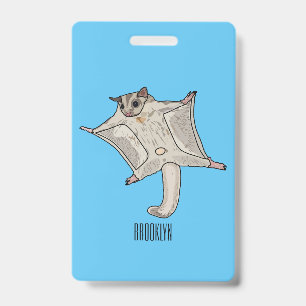 Sugar glider cartoon illustration ID badge