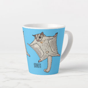 Sugar glider cartoon illustration latte mug
