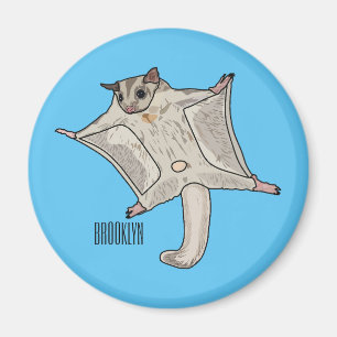 Sugar glider cartoon illustration magnet