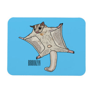 Sugar glider cartoon illustration magnet