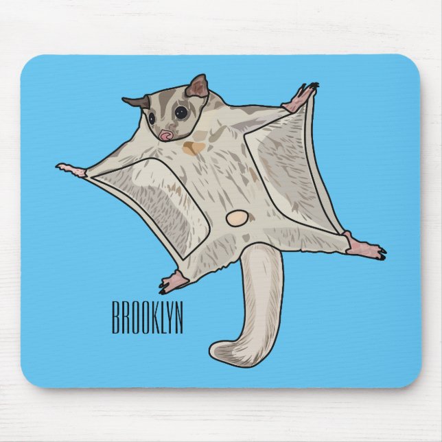 Sugar glider cartoon illustration mouse pad (Front)