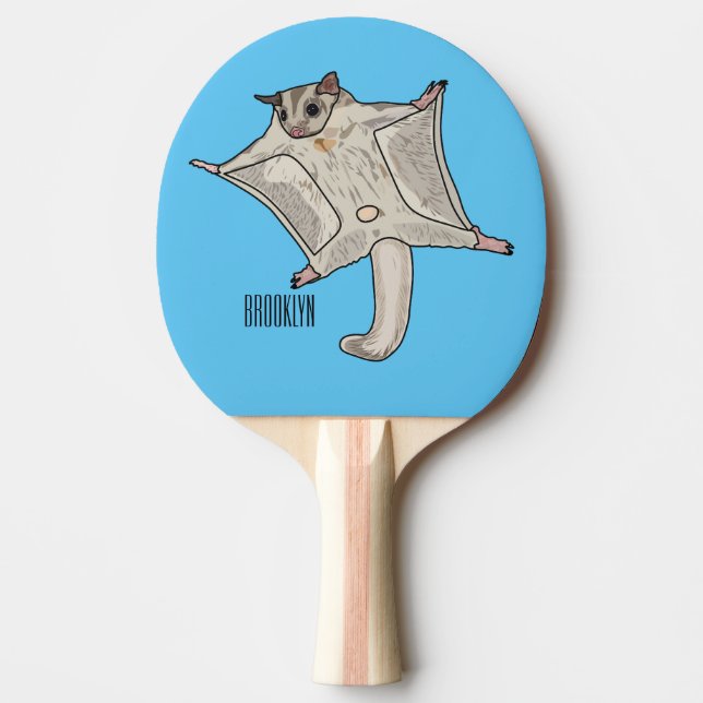 Sugar glider cartoon illustration ping pong paddle (Front)