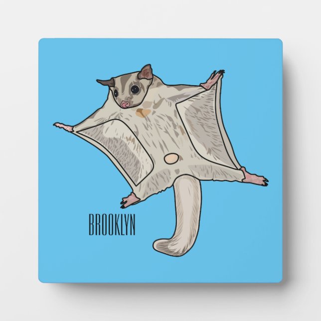 Sugar glider cartoon illustration plaque (Front)