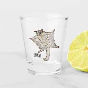 Sugar glider cartoon illustration shot glass