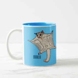 Sugar glider cartoon illustration Two-Tone coffee mug