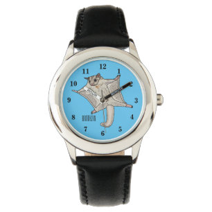 Sugar glider cartoon illustration watch