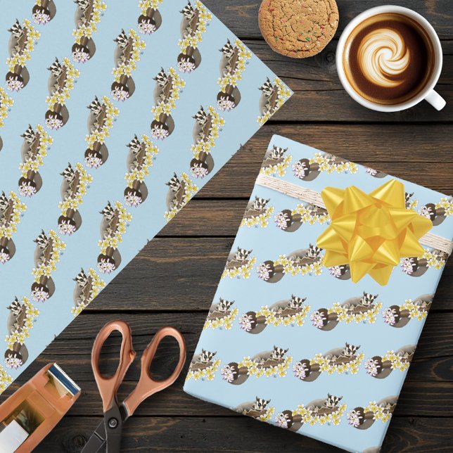 Sugar Glider Cute Floral Wrapping Paper (Creator Uploaded)