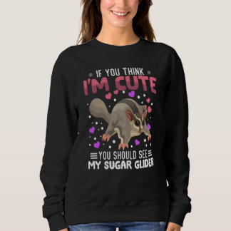 Sugar Glider Heart Valentine's Day Animal For Wome Sweatshirt