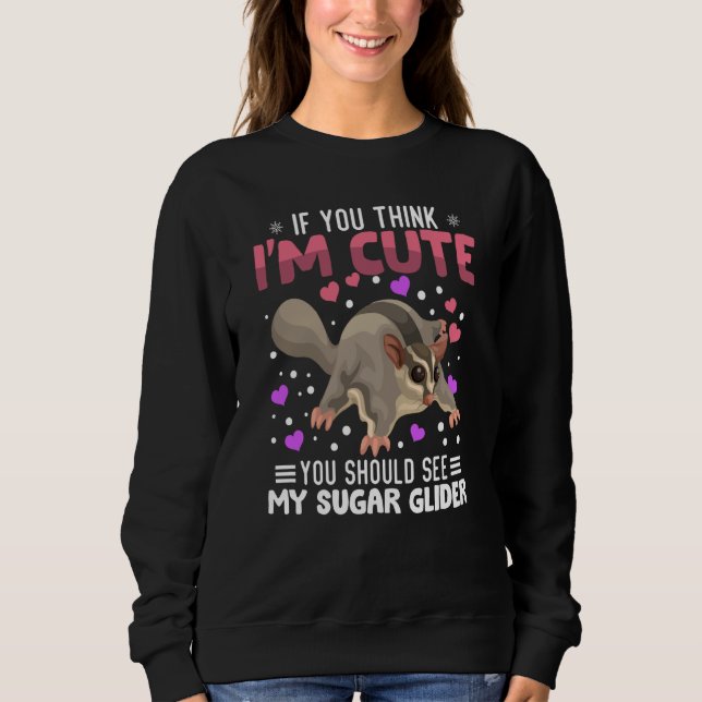 Sugar Glider Heart Valentine's Day Animal For Wome Sweatshirt (Front)