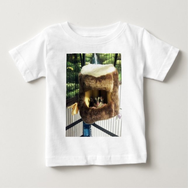 Sugar Glider in Furry Tree Truck Hanging Bed Baby T-Shirt (Front)