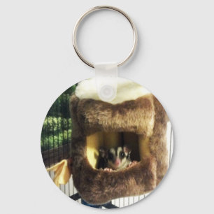 Sugar Glider in Furry Tree Truck Hanging Bed Key Ring