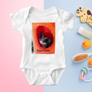 Sugar Glider in Orange Hanging Bed Baby Bodysuit