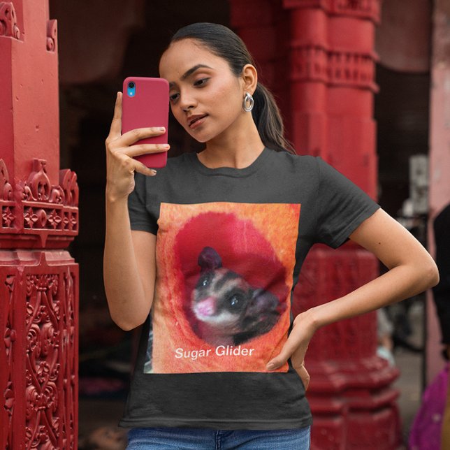 Sugar Glider in Orange Hanging Bed T-Shirt (Sugar Glider in Orange Hanging Bed Womens T-Shirt)