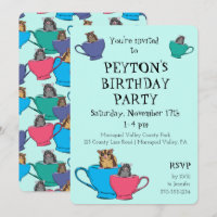 Sugar Glider in Tea Cups Custom Birthday Party