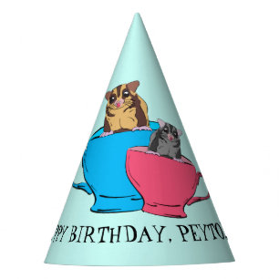 Sugar Glider in Tea Cups Custom Birthday Party Party Hat