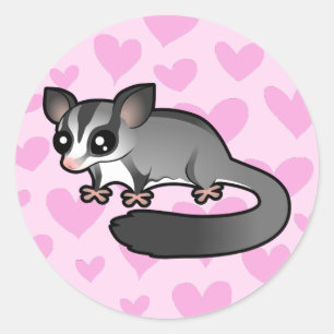 Sugar Glider Love Classic Round Sticker