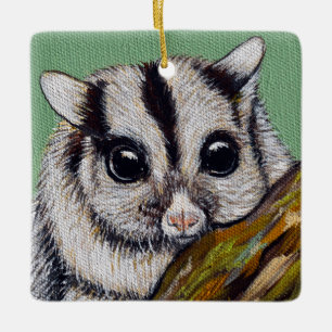 Sugar Glider Painting Ceramic Ornament