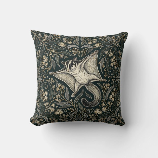 Sugar Glider Throw Pillow (Front)