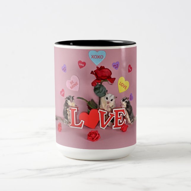 Sugar Glider Valentine Two-Tone Coffee Mug (Center)