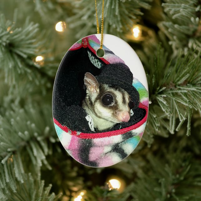 Sugar Glider Wearing a Hat Ceramic Tree Decoration (Tree)
