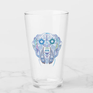 Sugar Great Dane Skull  Glass