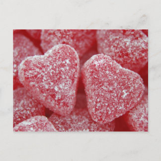 sugar heart candy postcard