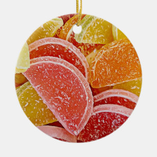Sugar Jelly Candies Realistic Food Christmas Ceramic Ornament