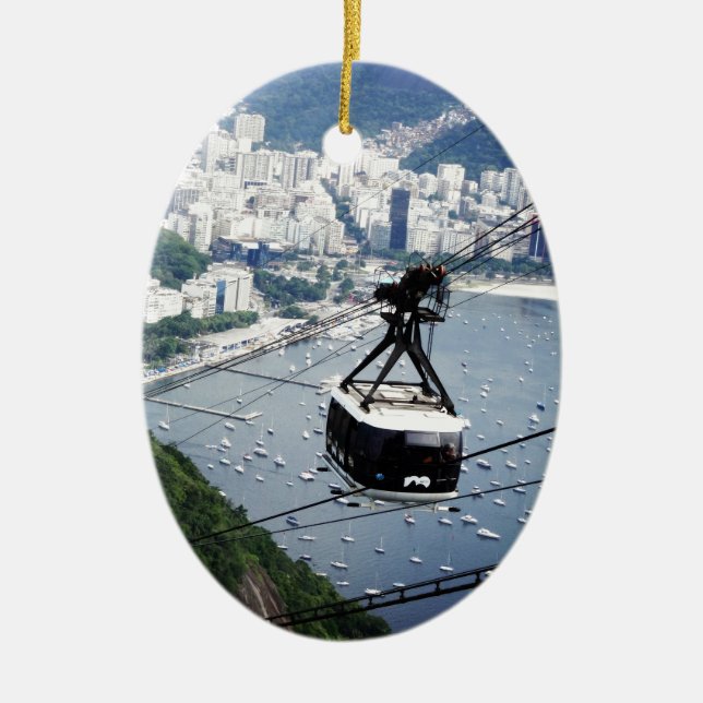 Sugar Loaf gondola Ceramic Tree Decoration (Front)