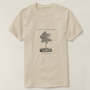 Sugar Maple Tree with Vintage Image T-Shirt