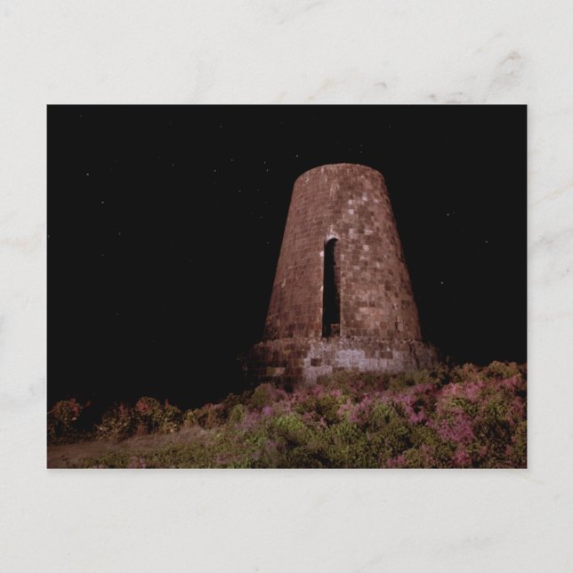 Sugar Mill at Night, Caribbean Island of Nevis Postcard (Front)