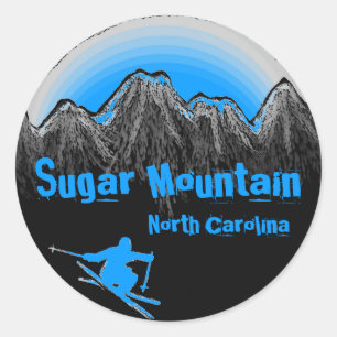 Sugar Mountain North Carolina blue ski stickers