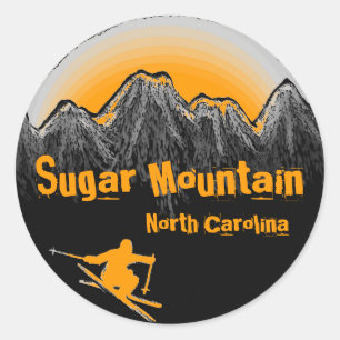 Sugar Mountain North Carolina orange ski stickers