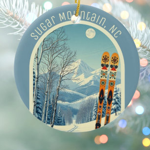 Sugar Mountain North Carolina ski souvenir Ceramic Ornament