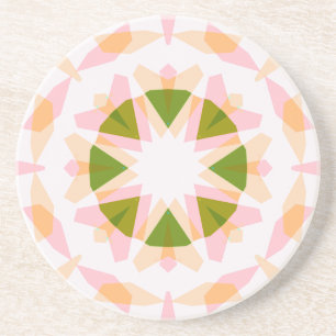 Sugar Pink Spring Green Star Dopamine Decor Art Coaster