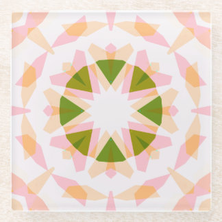 Sugar Pink Spring Green Star Dopamine Decor Art Glass Coaster