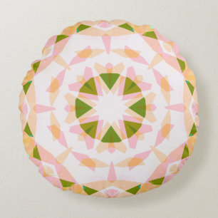 Sugar Pink Spring Green Star Dopamine Decor Art Round Cushion