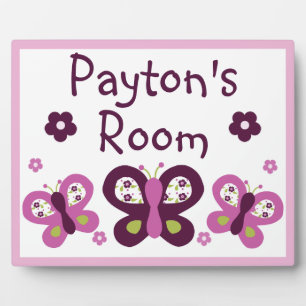 Sugar Plum Butterfly and Flowers Mod Plaque 8x10