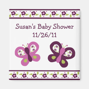 Sugar Plum Butterfly Baby Shower Magnet #2