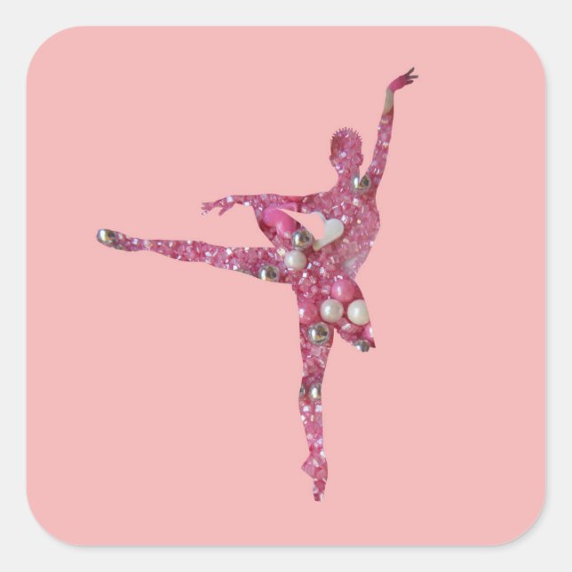 Sugar Plum Fairy Ballerina Square Sticker (Front)