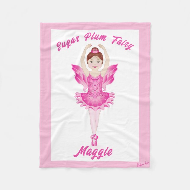 Sugar Plum Fairy Fleece Blanket (Front)
