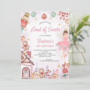 Sugar Plum Fairy Land of Sweets Birthday  Invitation