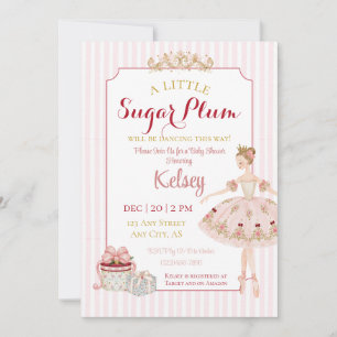 Sugar Plum Fairy Winter Baby Shower Invitation