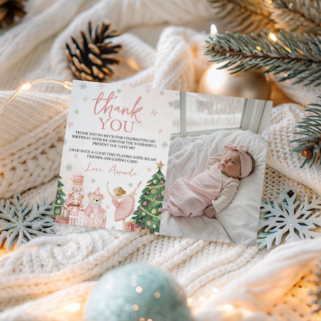 Sugar Plum Nutcracker Photo Thank You Invitation (Creator Uploaded)